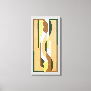 Impressão Em Tela Padrão Curvo de Arte Deco Jazz Vintage em Cores de
