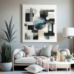Impressão Em Tela Padrão de Abstrato de Arte Negra Azul de Cinza Esc<br><div class="desc">Entra num mundo onde a simplicidade encontra sofisticação com esta vintage minimalista Bauhaus inspira arte canvas. A design incorpora o princípio Bauhaus da forma a seguir à função, apresentando uma cinza escura limpa e geométrica, azul, bege, abstrato preto e branco molda estética artística que é eterno e moderna. A arte...</div>