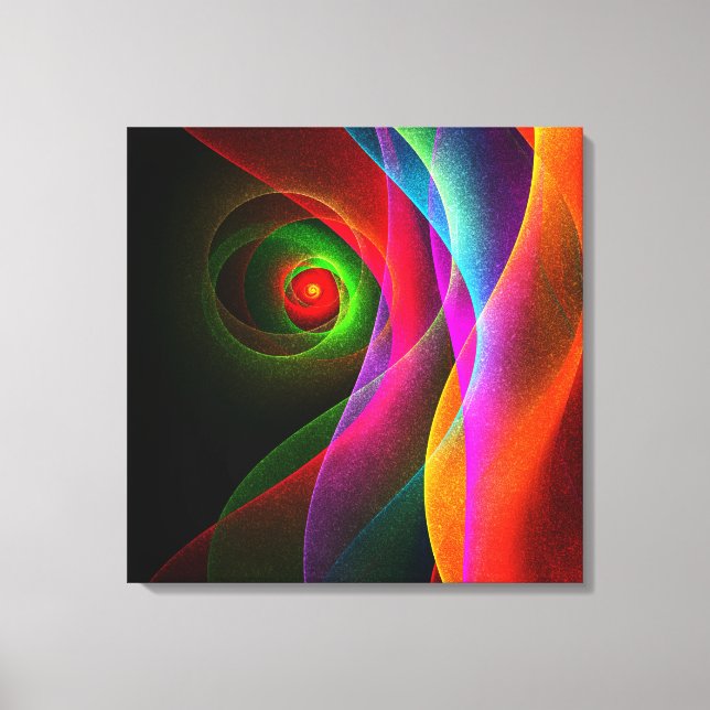 Impressão Em Tela Padrão de Abstrato de Arte Vermelho Verde Laranja  (Frente)