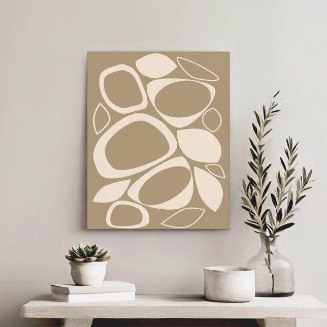 Impressão Em Tela Padrão de Abstrato de Beige Na moda moderno (Criador carregado)
