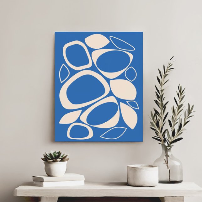 Impressão Em Tela Padrão de Abstrato de Creme Azul Na moda moderno (Criador carregado)