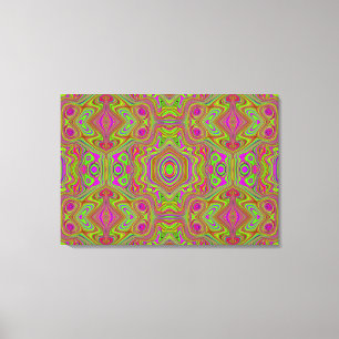 Impressão Em Tela Padrão de Abstrato magenta do Trippy Retro Chartre