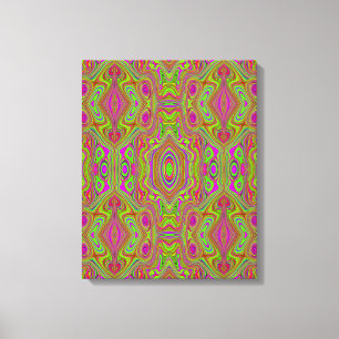 Impressão Em Tela Padrão de Abstrato magenta do Trippy Retro Chartre