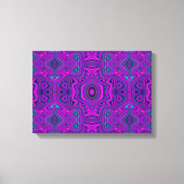 Impressão Em Tela Padrão de Abstrato preto e magenta retrô do trique