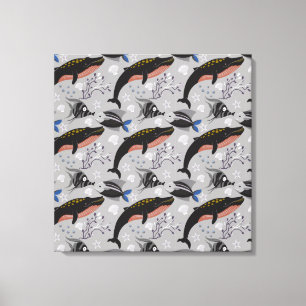 Impressão Em Tela Padrão de animais aquáticos   vida submarina do oc