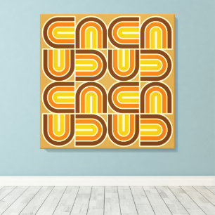 Impressão Em Tela Padrão de Arca Geométrica do Estilo 70s