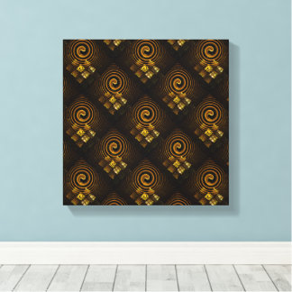 Impressão Em Tela Padrão de Arte Abstrata Boho Moderno Elegante Dour