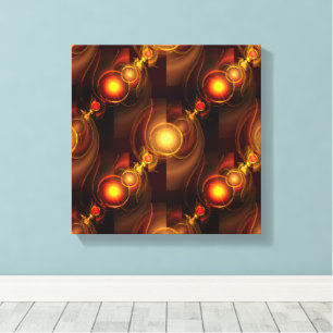 Impressão Em Tela Padrão de Arte Abstrata Boho Moderno Elegante Dour