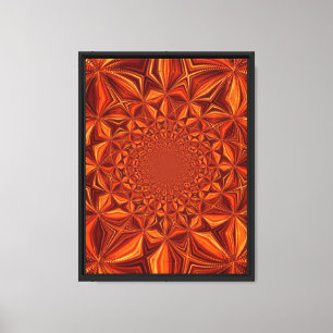 Impressão Em Tela Padrão de Arte Digital Kaleidoscópio Vermelho-6666