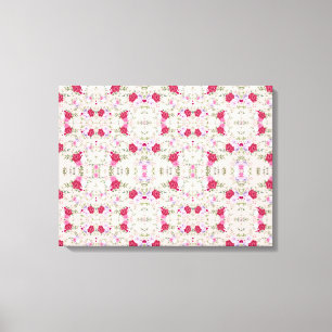 Impressão Em Tela Padrão de Arte Floral Moderna Rosa Vermelho