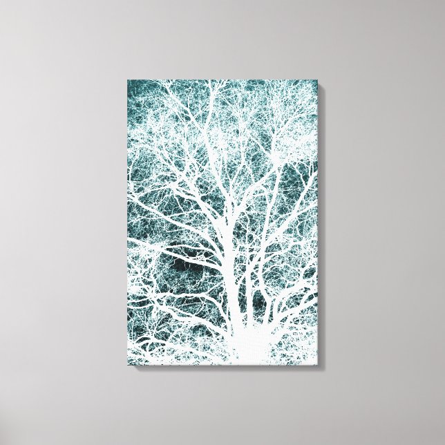 Impressão Em Tela Padrão de árvore de imagem negativa (Frente)