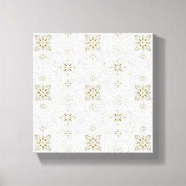 Impressão Em Tela Padrão de Azulejo Dourado Elegante simples