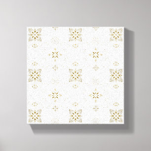 Impressão Em Tela Padrão de Azulejo Dourado Elegante simples