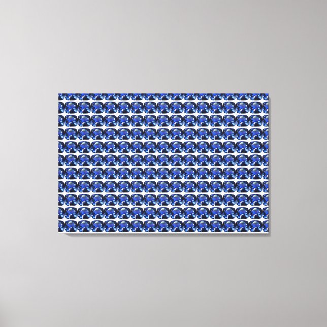 Impressão Em Tela Padrão de Corte Cushion Safira Azul (Frente)