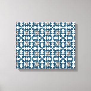Impressão Em Tela Padrão de Deco de Arte Azul