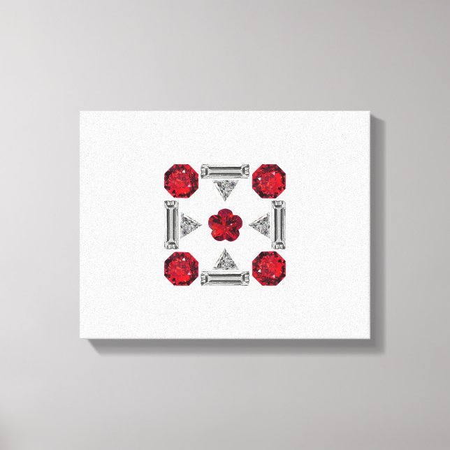 Impressão Em Tela Padrão de Deco de Arte Vermelha (Frente)