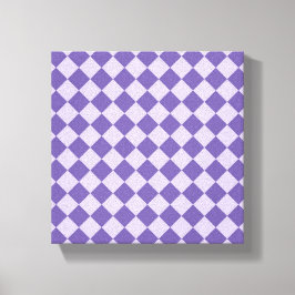 Impressão Em Tela Padrão de Diamante do Verificador Roxo