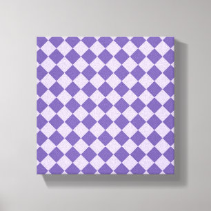Impressão Em Tela Padrão de Diamante Xadrez Roxo