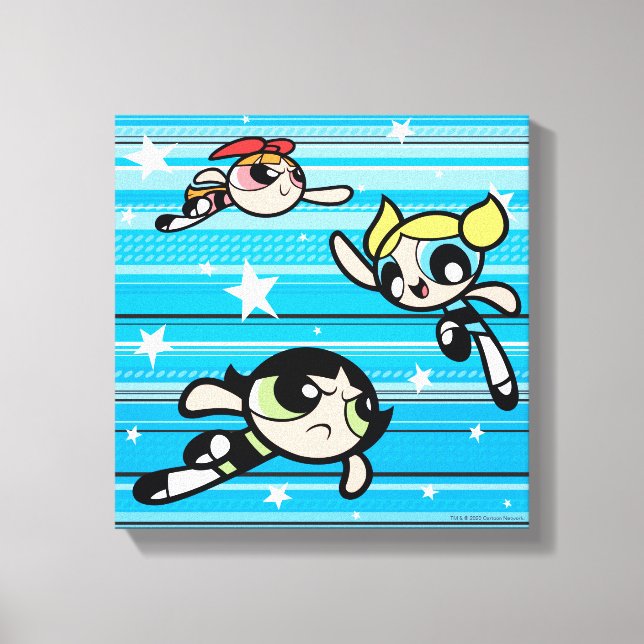Impressão Em Tela Padrão de Estrela de Raparigas Powerpuff (Frente)