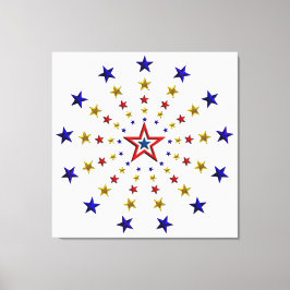 Impressão Em Tela Padrão de Estrelas Patrióticas