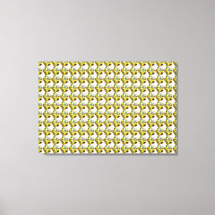 Impressão Em Tela Padrão de Flor Amarelo