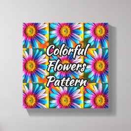 Impressão Em Tela Padrão de Flores Coloridas Fofas