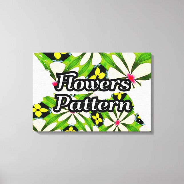 Impressão Em Tela Padrão de Flores Estéticas (Frente)