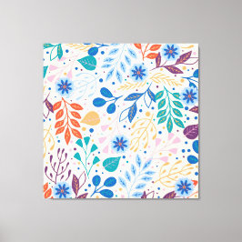 Impressão Em Tela Padrão de Folhagem Moderna de Folhagem Colorida