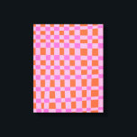 Impressão Em Tela Padrão de Formas Verificadas pelo abstrato a Rosa<br><div class="desc">Padrão de Formas Verificadas por abstrato em Tela Cor-de-Rosa e Laranja</div>