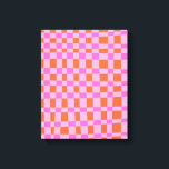 Impressão Em Tela Padrão de Formas Verificadas pelo abstrato a Rosa<br><div class="desc">Padrão de Formas Verificadas por abstrato em Tela Cor-de-Rosa e Laranja</div>