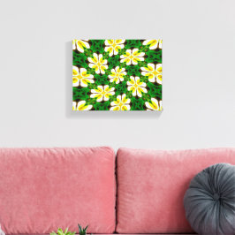 Impressão Em Tela Padrão de Frangipani Amarelo