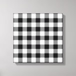 Impressão Em Tela Padrão de Gingham Preto e Branco<br><div class="desc">Quadrados negros, brancos e cinzas formam uma xadrez marcada e em negrito. O padrão de gingham preto e branco foi criado do zero. O branco é transparente, então você pode mudá-lo se quiser. Basta clicar no botão "Personalizar" e selecionar uma "Cor de fundo impressa" na barra lateral. Quando terminar, clique...</div>