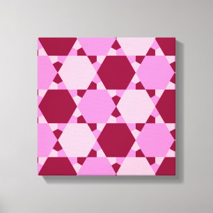 Impressão Em Tela Padrão de Ilusão Óptica de Triângulo Rosa Girly