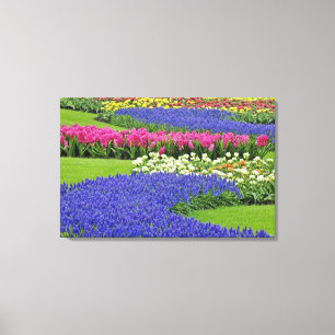 Impressão Em Tela Padrão de Jacinto-de-uva, tulipas e 3