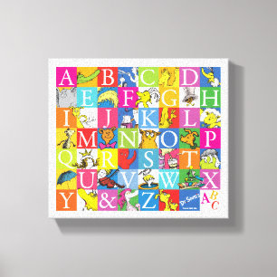 Impressão Em Tela Padrão de Letras Maiúsculas Coloridas do ABC do Dr