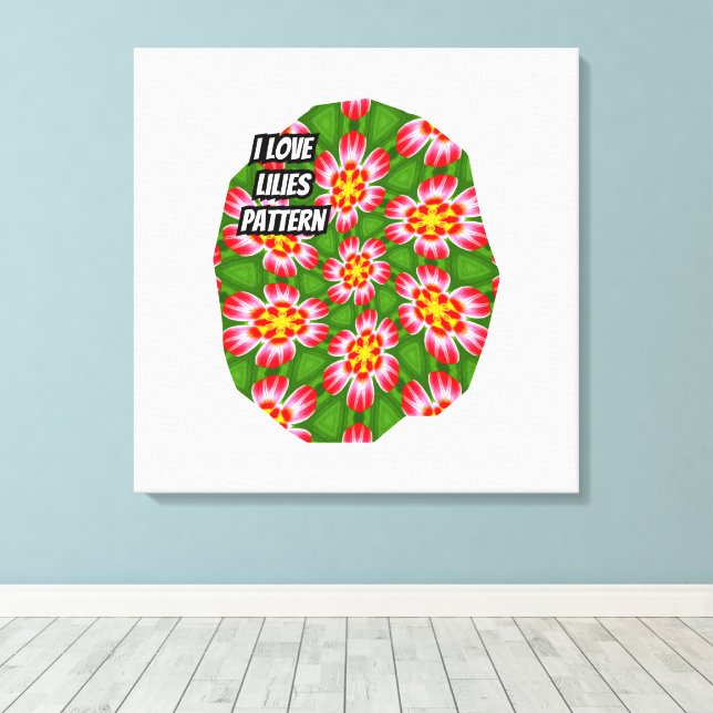 Impressão Em Tela Padrão de lírios vermelhos (Insitu(piso de madeira))