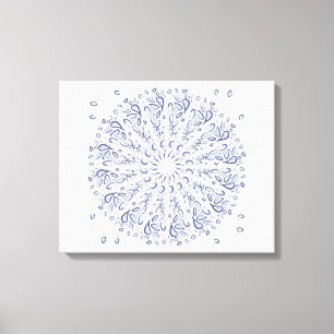 Impressão Em Tela Padrão de mandala azul