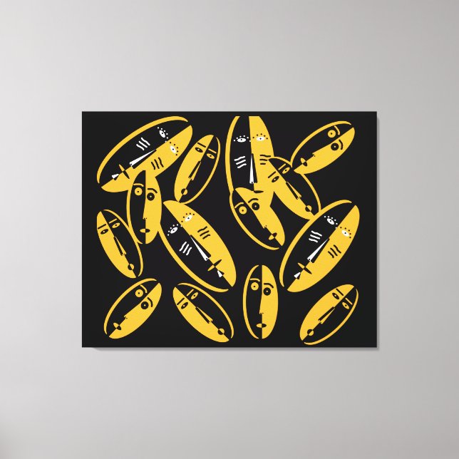 Impressão Em Tela padrão de máscaras modernas abstrato (Frente)