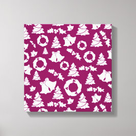 Impressão Em Tela Padrão de Natal Roxo