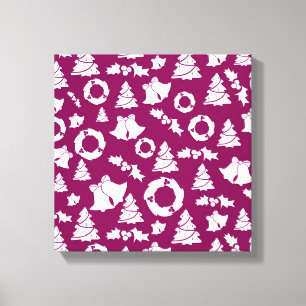 Impressão Em Tela Padrão de Natal Roxo