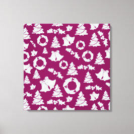 Impressão Em Tela Padrão de Natal Roxo