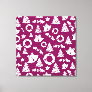 Impressão Em Tela Padrão de Natal Roxo