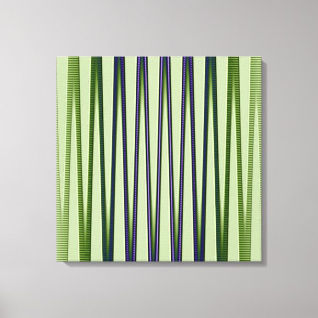 Impressão Em Tela Padrão de Onda Abstrato Verde Azul Roxo (Frente)