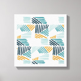 Impressão Em Tela Padrão de Pincel Geométrico Abstrato Moderno