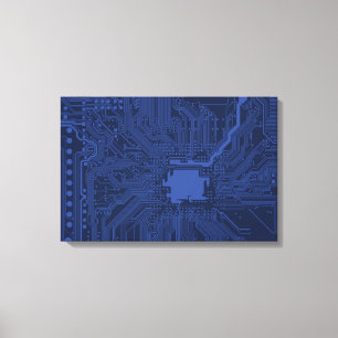 Impressão Em Tela Padrão de Placa-Mãe Blue Geek
