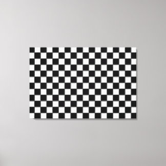 Impressão Em Tela Padrão de Quadro de Verificação Preto e Branco