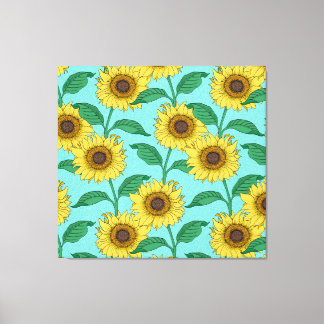 Impressão Em Tela Padrão de repetição da imagem de girassol