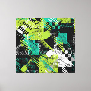 Impressão Em Tela Padrão de stripes de pontos geométricos de abstrat