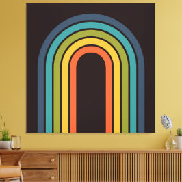 Impressão Em Tela Padrão de Teal Laranja Marrom dos anos 70 Personal