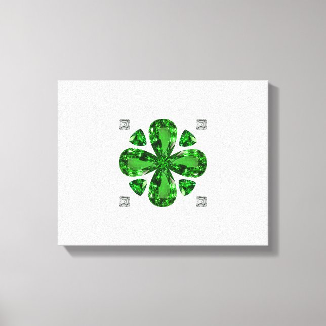 Impressão Em Tela Padrão de trevo verde (Frente)